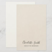 Papeterie Élégant Classique Minimaliste Professionnel (Devant / Derrière)