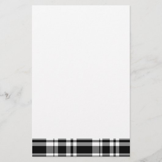 Papeterie Élégant classique Noir Blanc Plaid (Devant)
