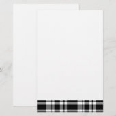 Papeterie Élégant classique Noir Blanc Plaid (Devant / Derrière)