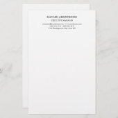 Papeterie Élégant Classique Simple Blanc Professionnel (Devant / Derrière)