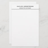 Papeterie Élégant Classique Simple Blanc Professionnel (Devant / Derrière)