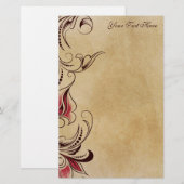 Papeterie Élégant classique Vintage floral stationnaire (Devant / Derrière)