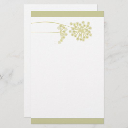 Papeterie Elégant design de fleurs dorées Nature (Devant / Derrière)