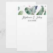 Papeterie Élégant et simple mariage rustique avec verdure d' (Devant / Derrière)