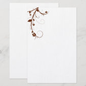 PAPETERIE ÉLÉGANT FLORAL BROWN (Devant / Derrière)