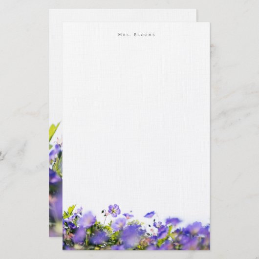 Papeterie Elegant floral Personalized (Devant / Derrière)