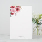 Papeterie Elegant Floral Personalized Stationery Paper (Debout devant)