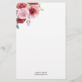 Papeterie Elegant Floral Personalized Stationery Paper (Devant)