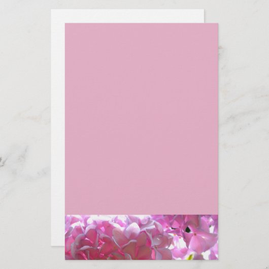 Papeterie Elégant flores rose douce hydrangée rose rose (Devant / Derrière)