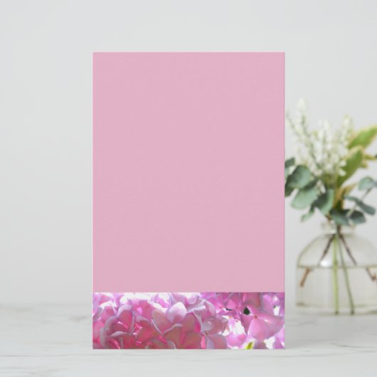 Papeterie Elégant flores rose douce hydrangée rose rose (Debout devant)