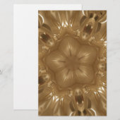 Papeterie Elégant Gold Brown Kaleidoscope Star Design (Devant / Derrière)