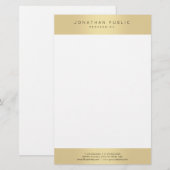 Papeterie Elégant Gold Look Glamour Modèle moderne tendance (Devant / Derrière)