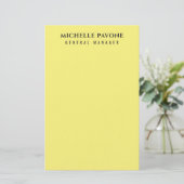 Papeterie Élégant Jaune Clair Simple et Professionnel (Debout devant)