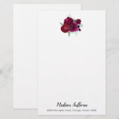 Papeterie Elegant Magenta Rose Floral Bouquet (Devant / Derrière)