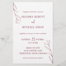 Élégant Minimaliste Botanique Mariage Bordeaux