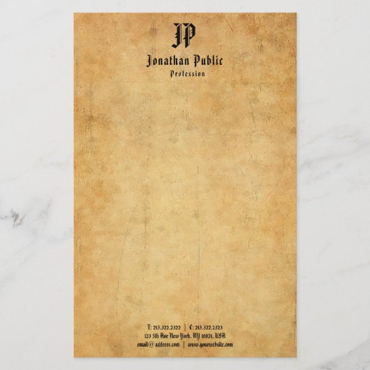 Papeterie Élégant Modèle Monogramme manuscrit Vintage (Devant)