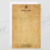 Papeterie Élégant Modèle Monogramme manuscrit Vintage (Devant / Derrière)