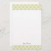 Papeterie Élégant, moderne chaux vert quatrefoil personnalis (Devant / Derrière)