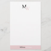 Papeterie Élégant Moderne Monogramme Deux Tons (Devant)