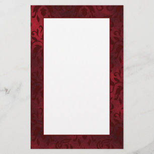 Papeterie Élégant papier d'écriture de Damas rouges