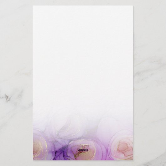 Papeterie Élégant papier papier à lettres Abstrait pourpre R (Dos)