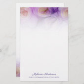 Papeterie Élégant papier papier à lettres Abstrait pourpre R (Devant / Derrière)