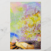 PAPETERIE ÉLÉGANT PEACOCK EN POURPULAIRE JAUNE ÉCLAIRANT (Devant)