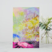 PAPETERIE ÉLÉGANT PEACOCK EN ROSE, JAUNE ÉCLAIRANT POURPLE (Debout devant)