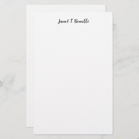 Papeterie Élégant Plain Simple Professional Calligraphie (Devant / Derrière)