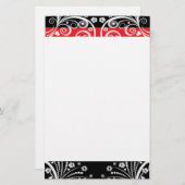 Papeterie Élégant rouge et noir (Devant / Derrière)