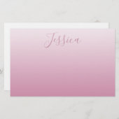 Papeterie Élégant script et rose modifiable (n'importe quell (Devant / Derrière)