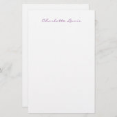 Papeterie Élégant Script Plain Moderne Minimaliste (Devant / Derrière)