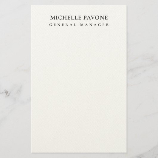Papeterie Élégant Simple Professionnel Noir & Blanc (Devant)