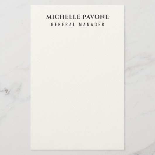 Papeterie Élégant Simple Professionnel Noir & Blanc (Devant)