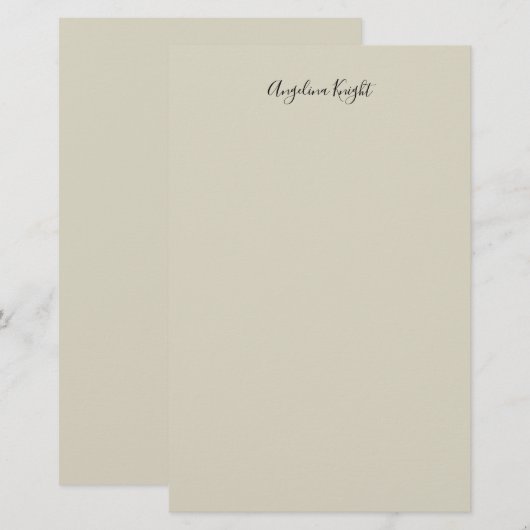 Papeterie Élégant Style Chic Écriture Manuscrite Simple (Devant / Derrière)