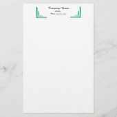 Papeterie Elégant Turquoise Corner Bordure Professionnel Pap (Devant)