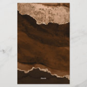 Papeterie Elégant Velours Rouille Or Marbre Agate Géode (Dos)