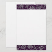 Papeterie Élégant violet et gris (Devant / Derrière)