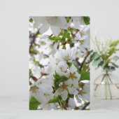 Papeterie Elégante photo de fleurs florales blanches (Debout devant)