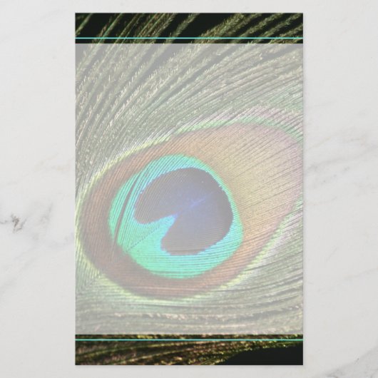 Papeterie Élégante plume de paon (Devant)