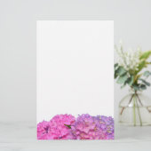Papeterie Élégantes hydraeas roses aux fleurs roses (Debout devant)