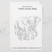 Papeterie Eléphant et bébé stationnaire (Devant / Derrière)