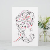 Papeterie éléphant orné (Debout devant)