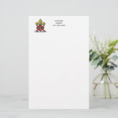 Papeterie Emblème Preppy Gold Red Heraldic Crest Fleur de Li (Debout devant)