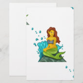 Papeterie emoji mermaid (Devant / Derrière)