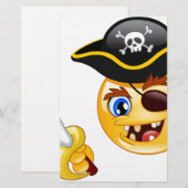 Papeterie emoji pirate (Devant / Derrière)