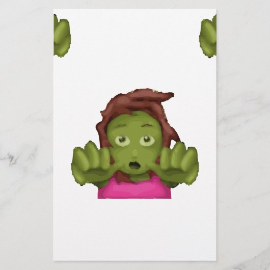 Papeterie emoji zombie femme (Devant)