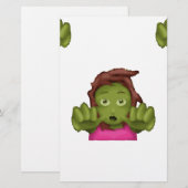 Papeterie emoji zombie femme (Devant / Derrière)