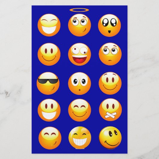 Papeterie emojis bleu foncé (Devant)