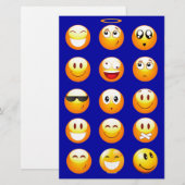 Papeterie emojis bleu foncé (Devant / Derrière)